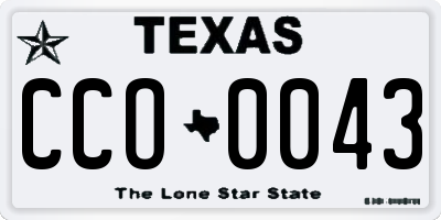 TX license plate CCO0043