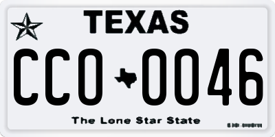 TX license plate CCO0046