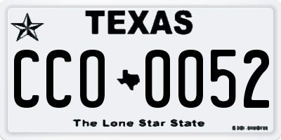 TX license plate CCO0052