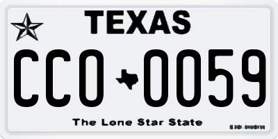 TX license plate CCO0059