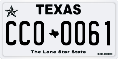 TX license plate CCO0061
