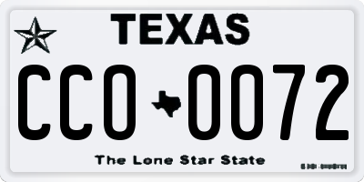TX license plate CCO0072