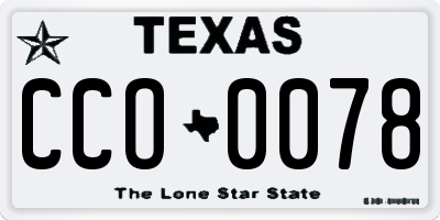 TX license plate CCO0078