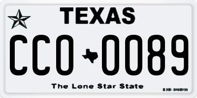 TX license plate CCO0089