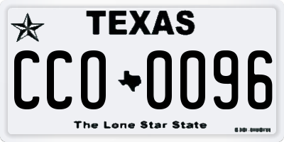 TX license plate CCO0096