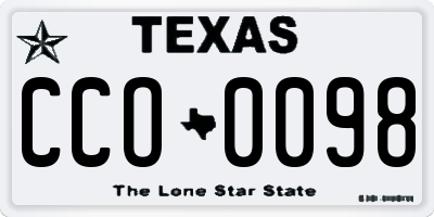 TX license plate CCO0098