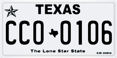 TX license plate CCO0106