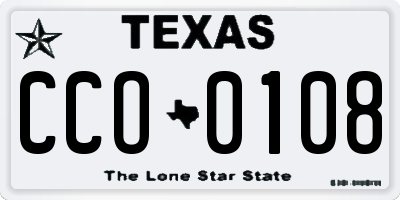 TX license plate CCO0108