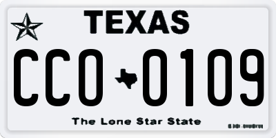 TX license plate CCO0109