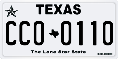 TX license plate CCO0110