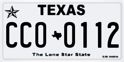 TX license plate CCO0112