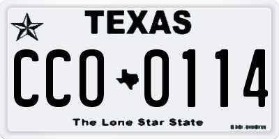 TX license plate CCO0114
