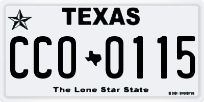 TX license plate CCO0115