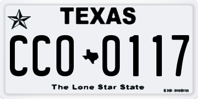 TX license plate CCO0117