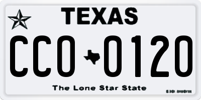 TX license plate CCO0120