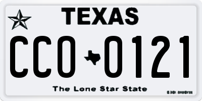 TX license plate CCO0121