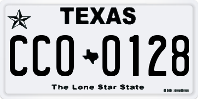 TX license plate CCO0128