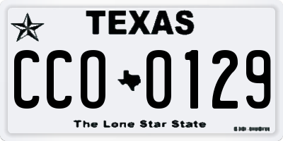 TX license plate CCO0129