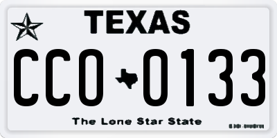 TX license plate CCO0133
