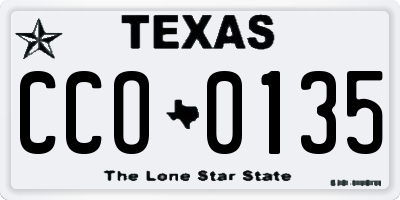 TX license plate CCO0135