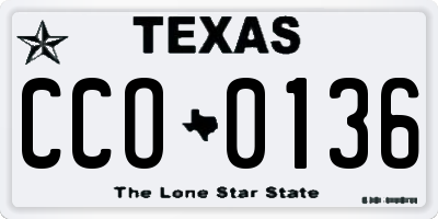 TX license plate CCO0136