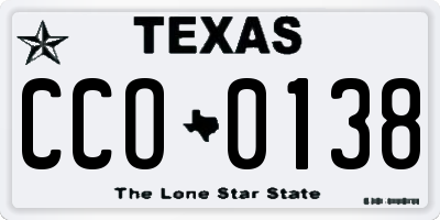 TX license plate CCO0138