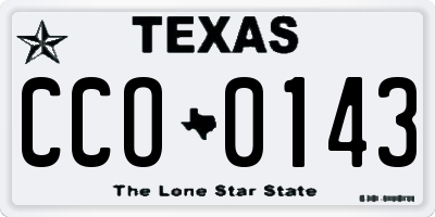 TX license plate CCO0143