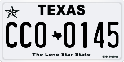 TX license plate CCO0145
