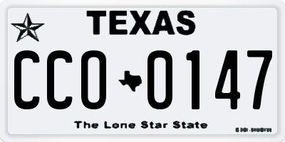 TX license plate CCO0147