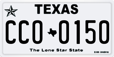TX license plate CCO0150