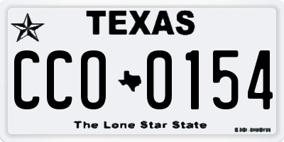 TX license plate CCO0154