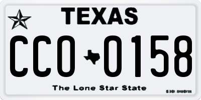 TX license plate CCO0158
