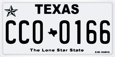 TX license plate CCO0166