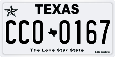TX license plate CCO0167
