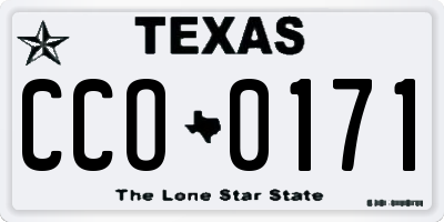 TX license plate CCO0171