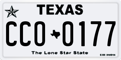TX license plate CCO0177
