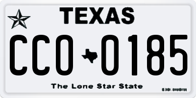TX license plate CCO0185