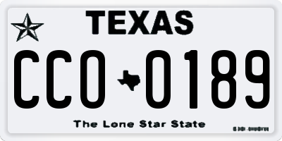 TX license plate CCO0189