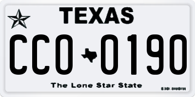 TX license plate CCO0190