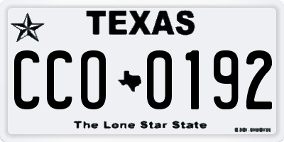 TX license plate CCO0192