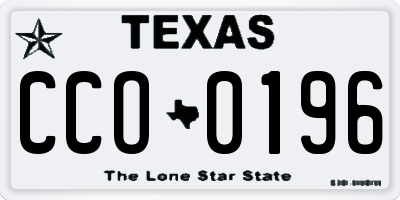 TX license plate CCO0196