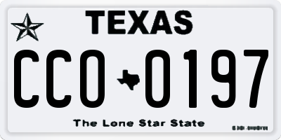 TX license plate CCO0197