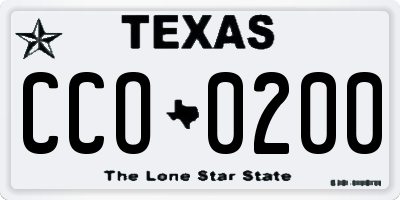 TX license plate CCO0200