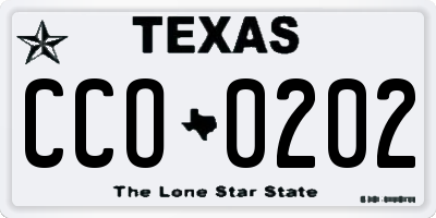 TX license plate CCO0202