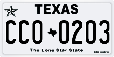 TX license plate CCO0203