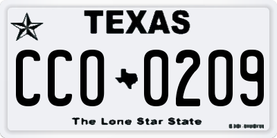 TX license plate CCO0209