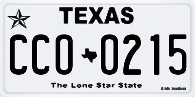 TX license plate CCO0215