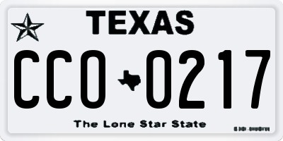 TX license plate CCO0217