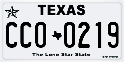 TX license plate CCO0219