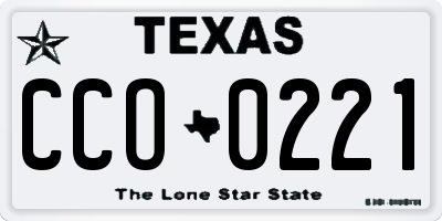 TX license plate CCO0221